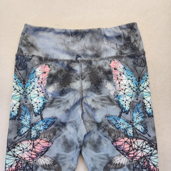 Evolution and Creation Butterfly Print Leggings Blue Geometric Yoga Pants Small - Picture 5 of 9